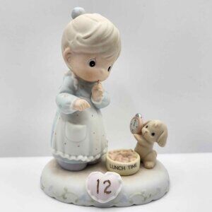 Hallmark 1996 Precious Moments Figurine Growing In Grace Age 12 Blonde & Puppy